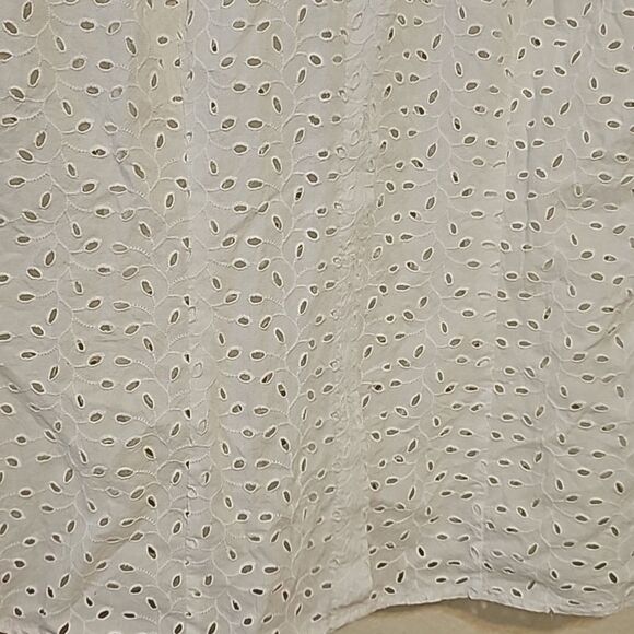 Oscar de la renta Eyelet button down shirt size 6 - Picture 3 of 10